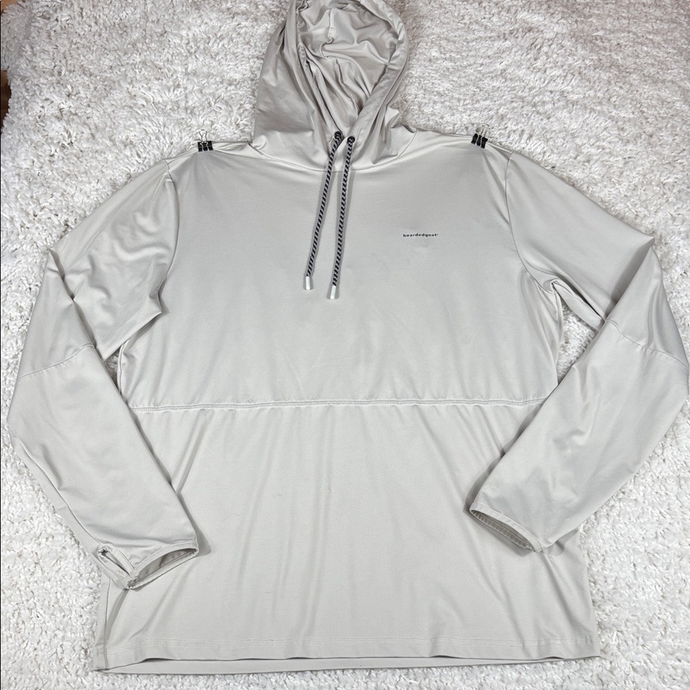 Bearded Goat Light Gray UV Hoodie, Size Large